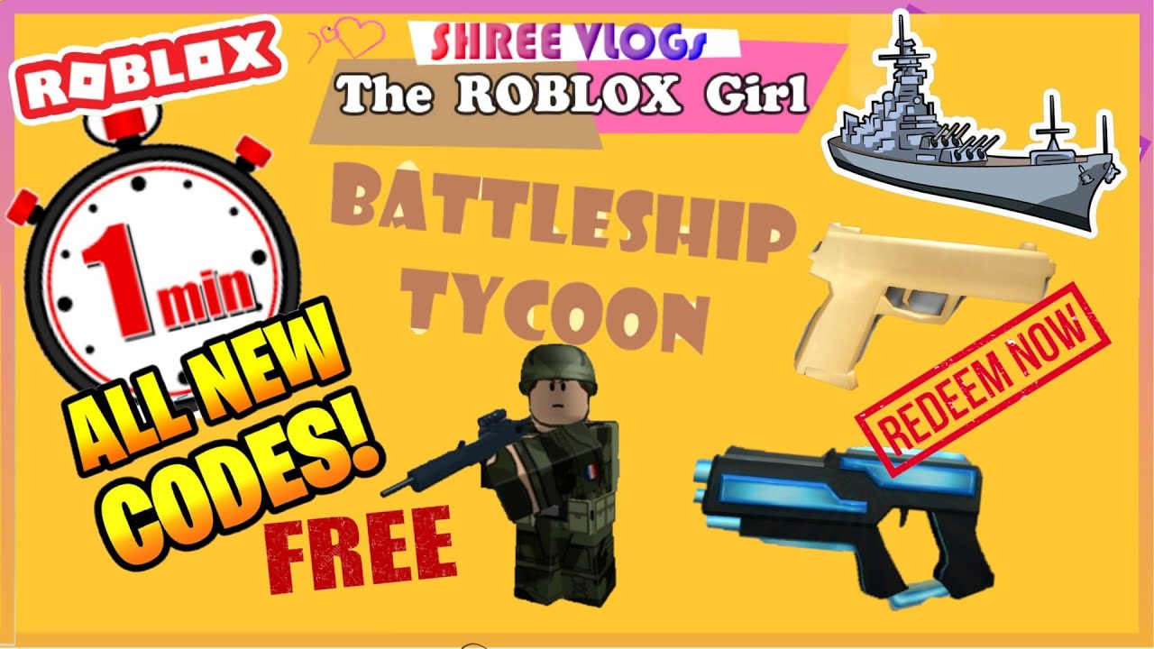 Roblox Codes In 60 Seconds Battleship Tycoon All New Free Update Codes Latest In 1 Minute Youtube - battleship tycoon roblox use code for special weapon