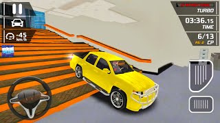 Dodge Pickup Truck Driving On Roofs - Car Drive Sim: Stunt Ramps - Android Gameplay screenshot 2