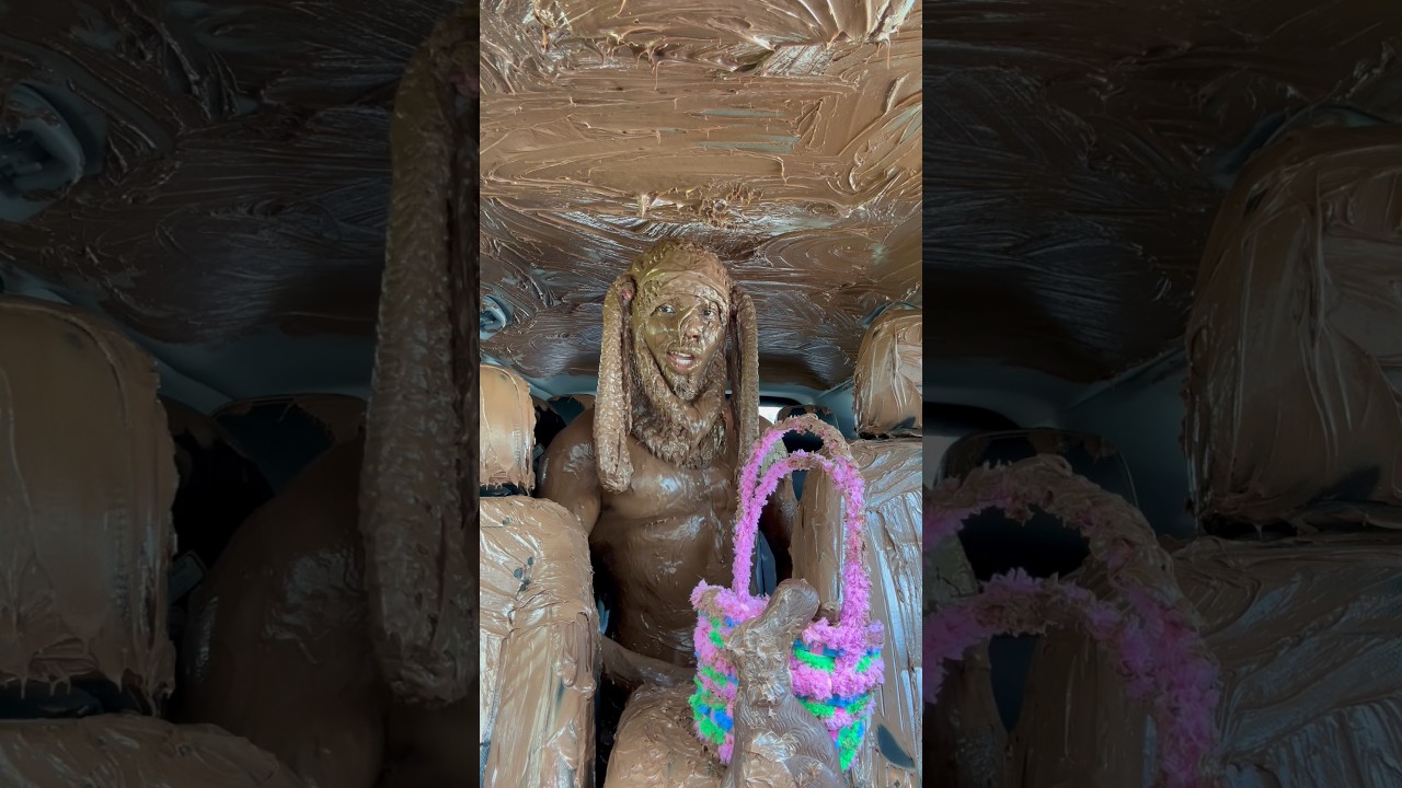Chocolate car and Easter bunny