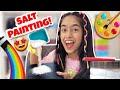 Salt painting on black canvases and  riyas amazing world