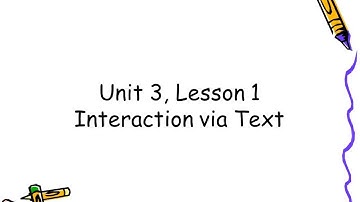 Unit 3, Lesson 1   Intro to Interaction via Text