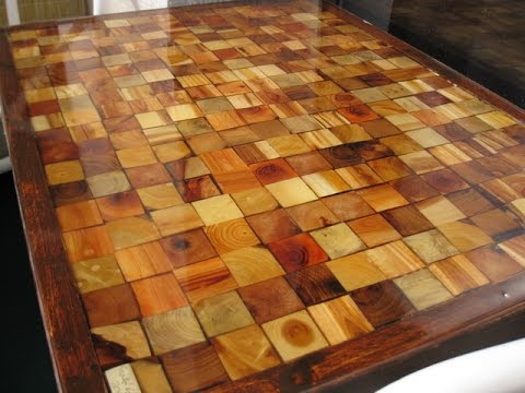 Fa kockás asztal. making epoxy wooden table. youtube