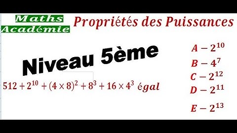 Propriétés sur les puissances, calcul sur les puissances, Classe de 5ème, maths collège, exercice,