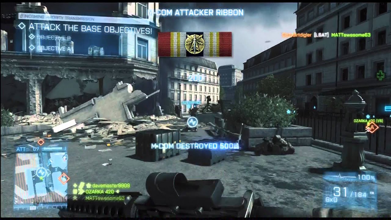 Battlefield 3: Seine Crossing (Attacking) (Score 8645) (36-11