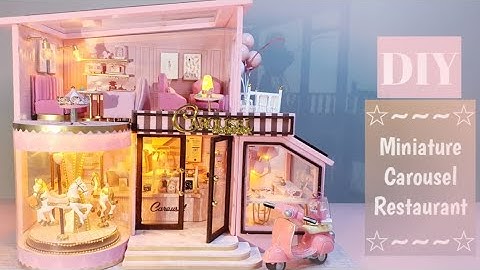 Diy Miniature Dollhouse Kit/ Diy Miniature Carousel Restaurant/미니어처 하우스
