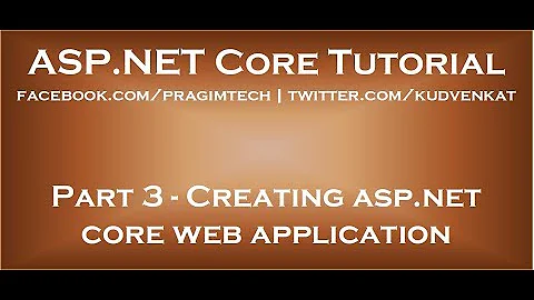 Creating asp net core web application