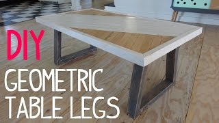 Check out how I made these simple geometric (trapezoid) table legs for my funky coffee table top I recently built using reclaimed 