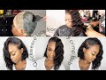 How to do a Quickweave lace front wavy Crimp bob | MODEL MODEL ☄️HAUTE HAIR |100% Human Hair
