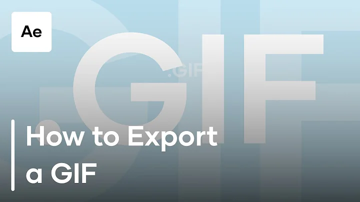 How To Export a GIF from After Effects