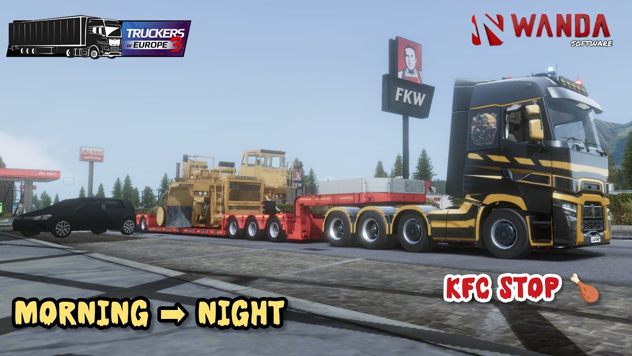 Morning to Night Truck Driving 😱 | KFC Petrol Pump Rest Stop | Truckers of Europe 3 Gameplay