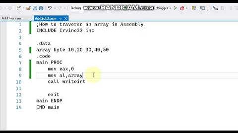 Traversing of Array OF byte type in Assembly languange