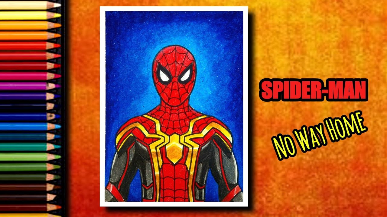 How to draw Spider-Man No Way Home new suit easy with colours - YouTube