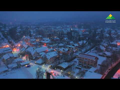 POLANICA ZDRÓJ NOCĄ  Z LOTU PTAKA                    [ 4K]