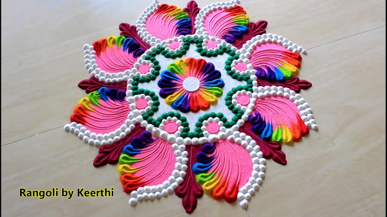 Multicolour New year rangoli designs 2020 l sankranthi muggulu l ...