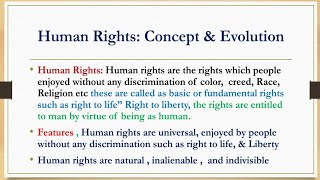 Human Rights : Concept & Evolution || Jkssb Female Supervisor Exam 2024 | Evolution Of Human Rights