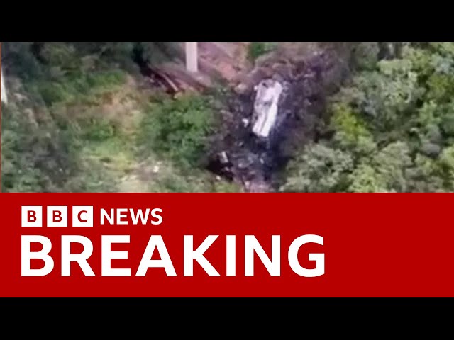 South Africa: 45 killed after bus plunges off bridge in Limpopo | BBC News class=