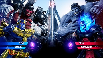 Gladiator Hulk & Thanos vs Grey Hulk & Dormammu (Very Hard) - Marvel vs Capcom | 4K UHD Gameplay