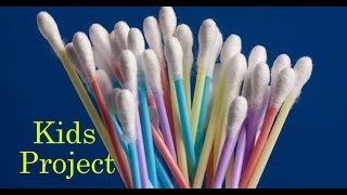 How to make Skeleton with Cotton swabs or Buds in Kids School Project
