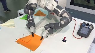 Dual-Arm Collaborative YuMi Robot makes paper aeroplanes - ABB Robotics screenshot 3