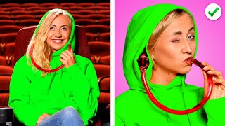 TOLLE MÖGLICHKEITEN SNACKS ins Kino zu schmuggeln! 10 Wege Chips zu schmuggeln & witzige Situationen