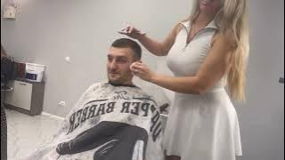 Hair Styling - Beautiful Barber Lady