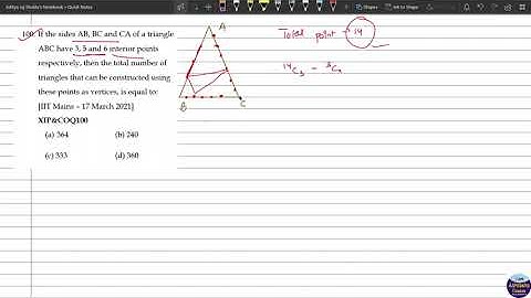 XIP&COQ100 _ If the sides AB, BC and CA of a triangle ABC have 3, 5 and 6 interior points respective