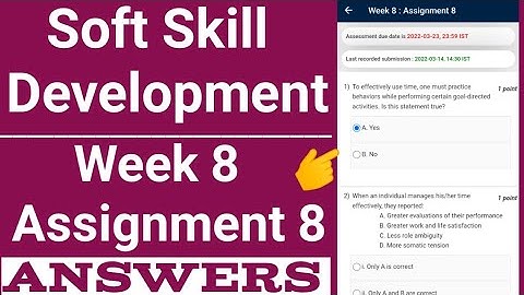 NPTEL Soft Skill Development WEEK 8 ASSIGNMENT ANSWERS | 2022