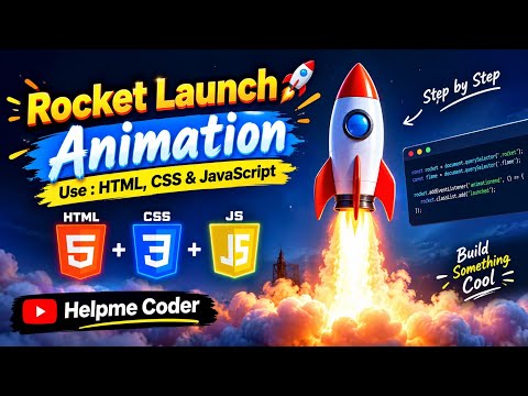 Rocket Launch Animation 🚀🔥 Using HTML, CSS & JavaScript | Web Development Mini Project