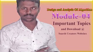 21CS42 | Design and Analysis of Algorithm| Module-04 |Important Topics| VTU  | Fourth Sem | CSE/ISE