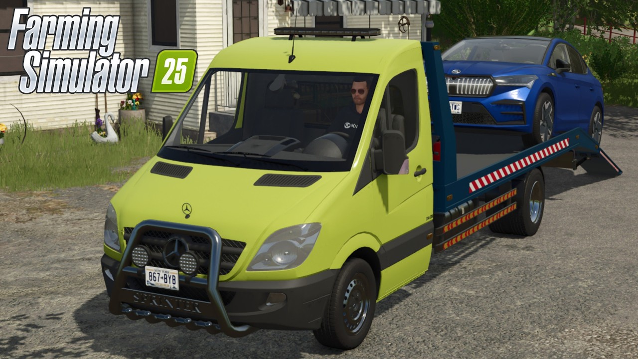 FS25 - Mercedes-Benz Sprinter TOW TRUCK - CAR MOD for Farming Simulator 2025 ROLEPLAY FS25 GAMEPLAY
