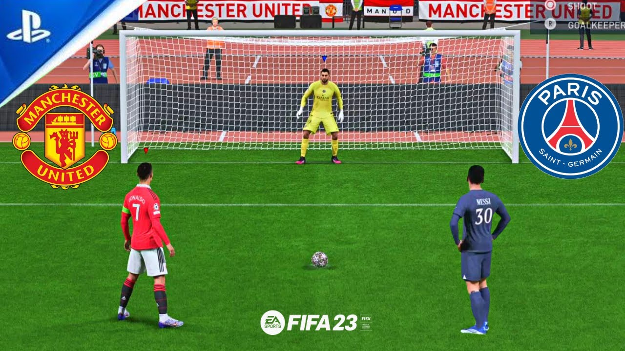 RONALDO V MESSI ! MAN UTD VS PSG ! FIFA 23 UCL PENALTY SHOOTOUT - YouTube