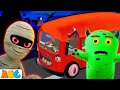 Spooky wheels on the bus with the monster   bus ride for kids  scary songs by allbabieschannel