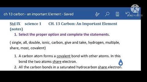 ch 13 carbon an important element | ch 13 notes| class 9