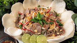 Gỏi Bò Tái Chanh, cách bóp gỏi bò mềm ngọt vị chua chua thơm ngon nhức nhối | Rare Beef recipe