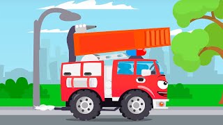 O caminhão de bombeiros o trator e a frigideira - Cars Stories - Desenhos animados