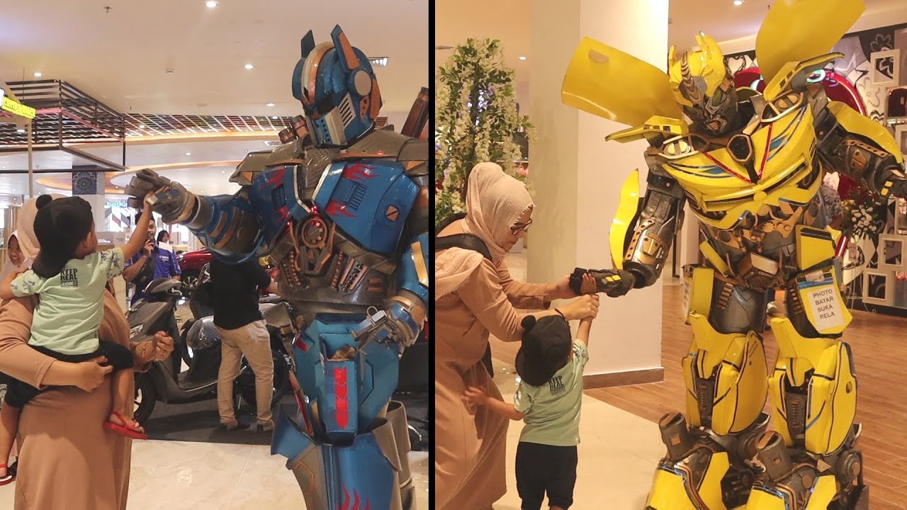 Main ke Mall Baru Transmart Tasikmalaya ketemu Cosplay Superhero Bumblebee dan Optimus Prime !
