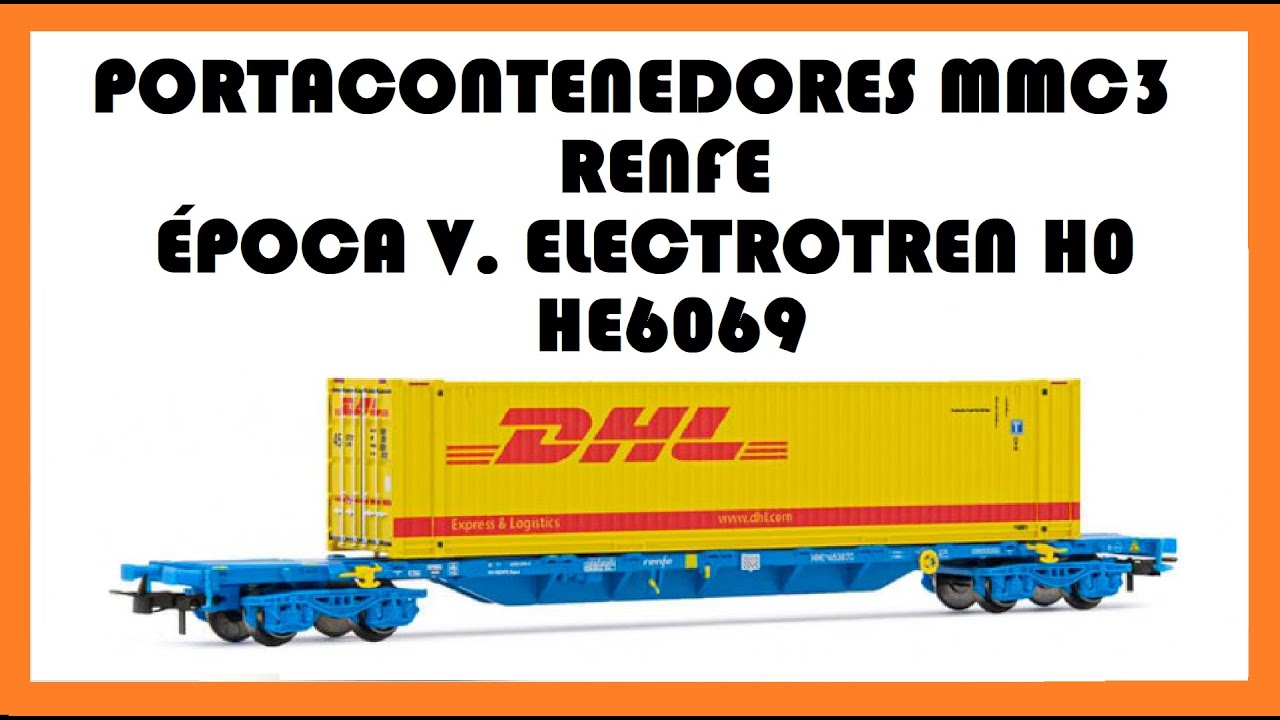 Vagón Portacontenedores: Renfe MMC3 época V de Renfe. Electrotren HE6069 con El Taller del Modelista
