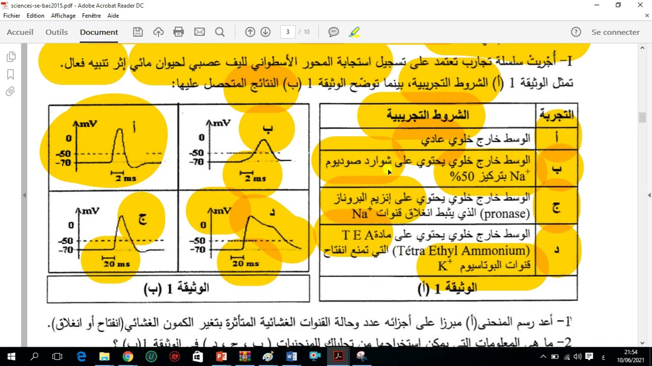 العرض 20 حل الجزء الاول من تمرين مقترح في باك 2015 يتضمن افكار مفيدة جدا حول تأثير السموم على  كمون