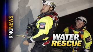 Arleta Lafd Conducts Full River Rescue Operation Amid Heavy Storms.
