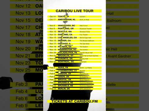 We’re going on tour ✨🎶👀✨ Sign up to the newsletter for presale access: www.caribou.fm