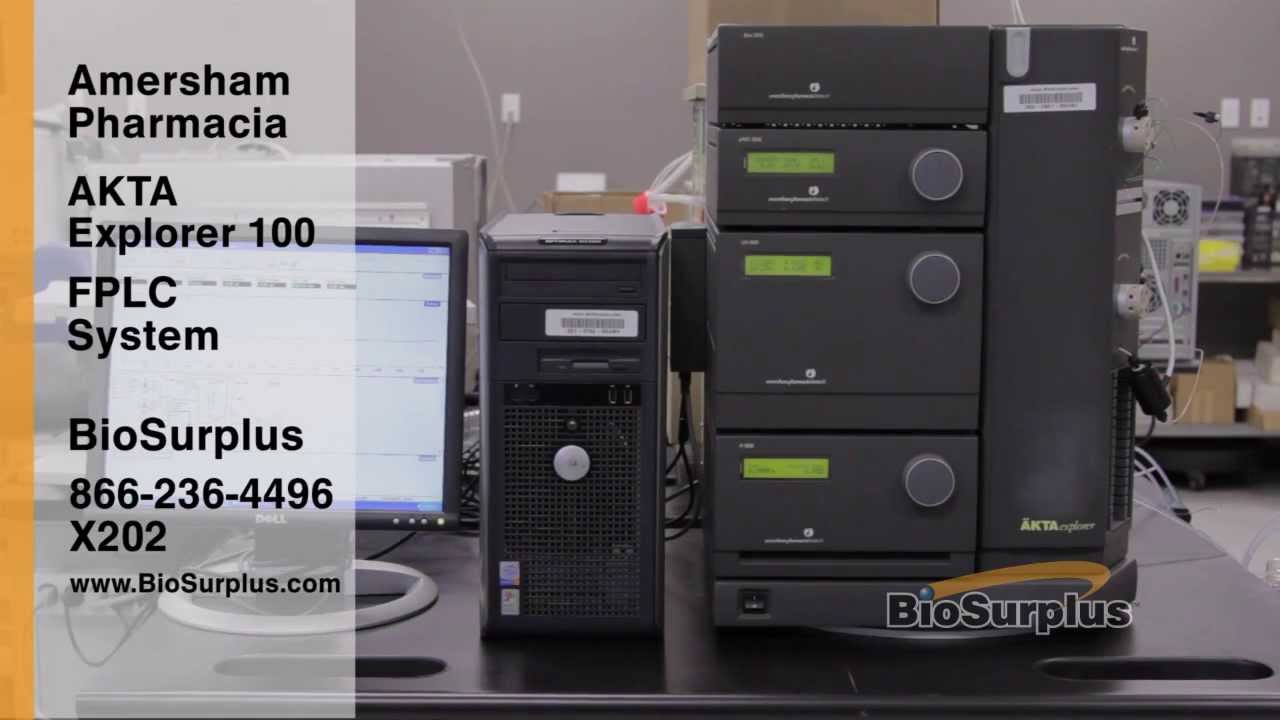 Amersham Pharmacia AKTA Explorer 100 FPLC System at BioSurplus YouTube