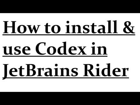 How to install Codex in JetBrains Rider