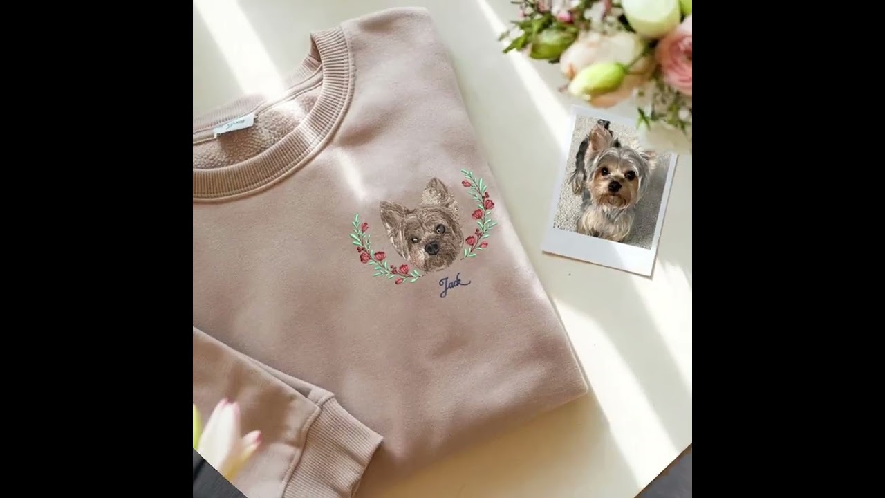 Liebe, Natur und Erinnerung: Jacks Gesicht als Stickkunst für dein Herz 