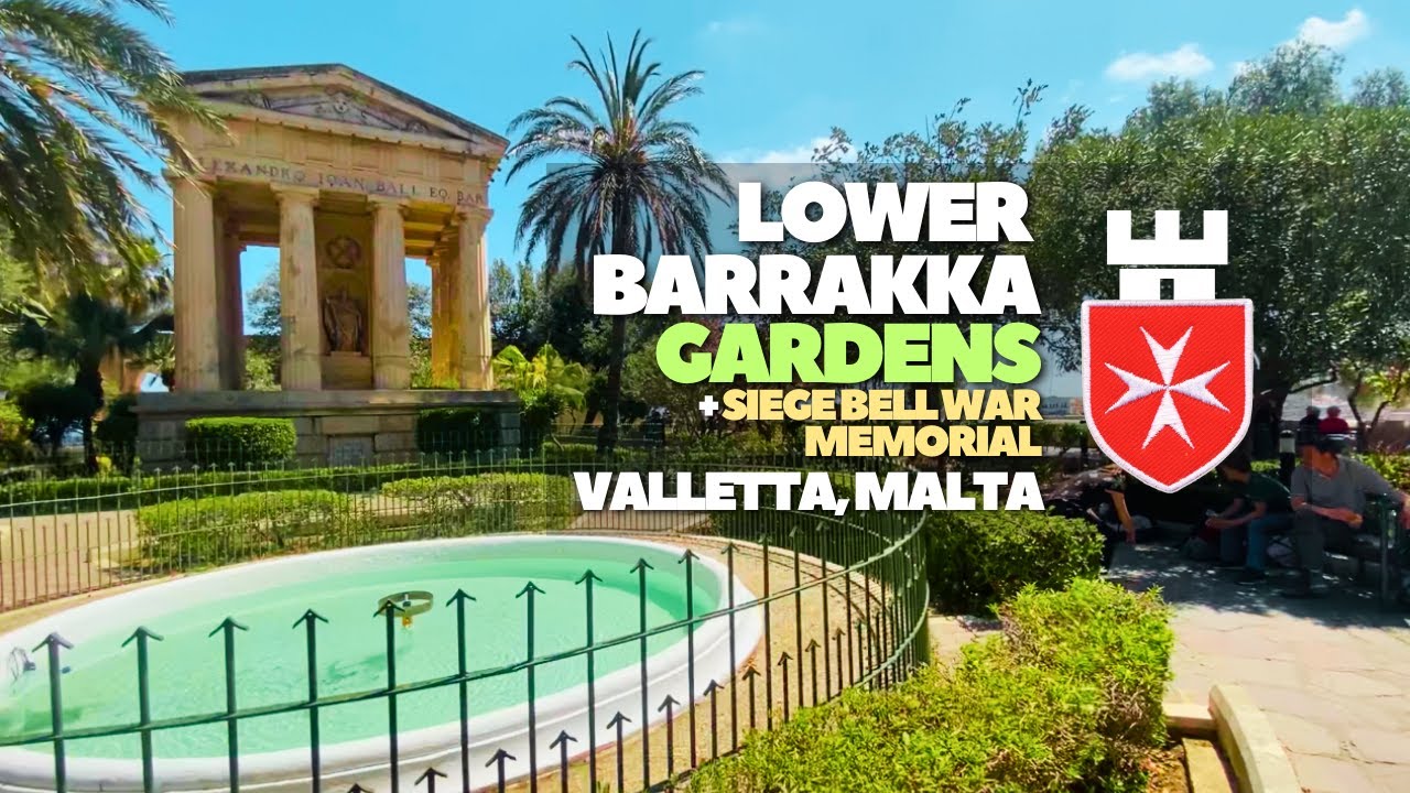 LOWER BARRAKKA GARDENS + SIEGE BELL WAR MEMORIAL | Valletta, Malta | Tour April 2023