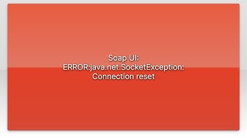 Soap UI: ERROR:java.net.SocketException: Connection reset