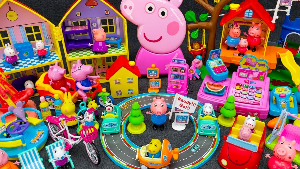 Toy Topic 73 Minutes Satisfying with Unboxing Peppa Pig Playground and Track Car ...