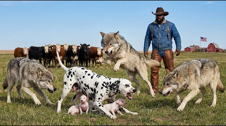 Brave Golden Retriever Saves Dalmatian Mother and Pup from Ferocious Wolves 🐺🐶 Wildlife Rescue