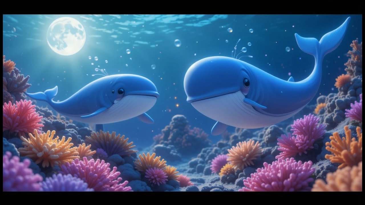 Whales Go Dancing Under the Moon Rhyme Song | Popular Nursery Rhyme & Lyrics for Kids Songs
