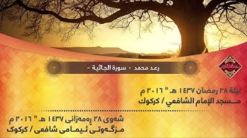 رعد محمد الكردي - سورة الجاثية ,, ليلة ٢٨ رمضـان ١٤٣٧ ھـ " ٢٠١٦ م ..