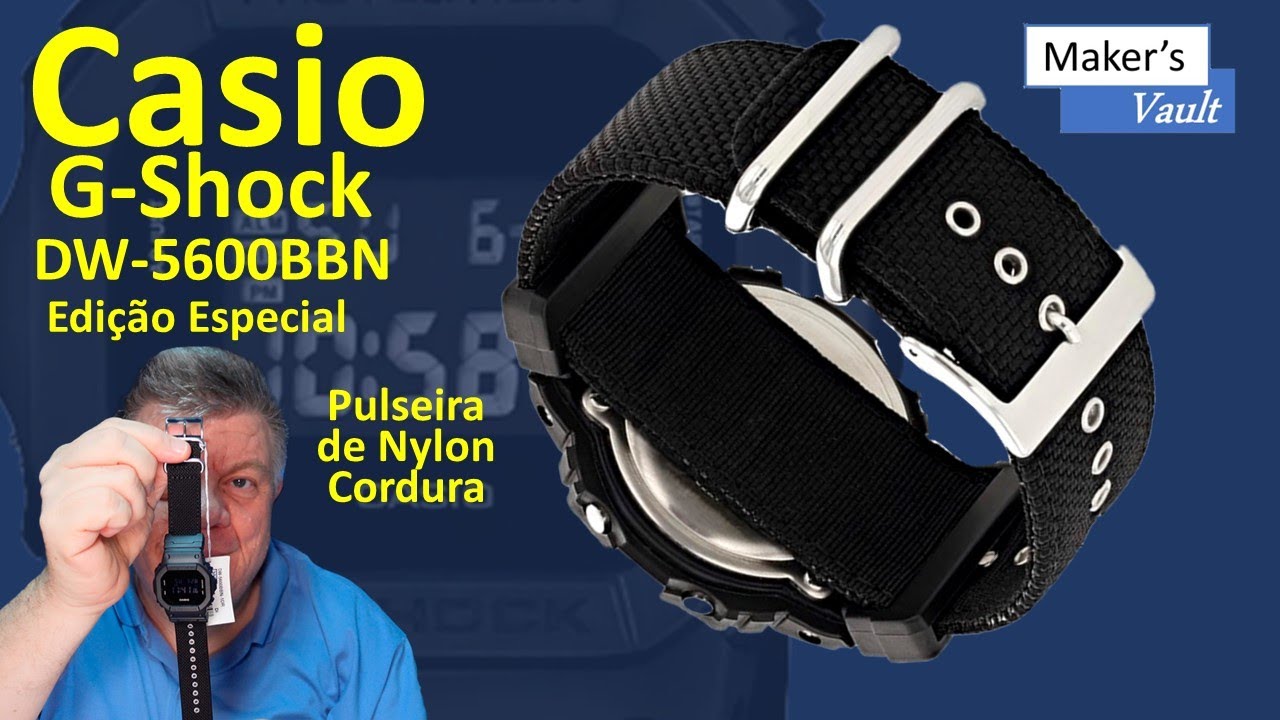 Casio G-SHOCK DW-5600BBN: Edição Especial com pulseira de Nylon